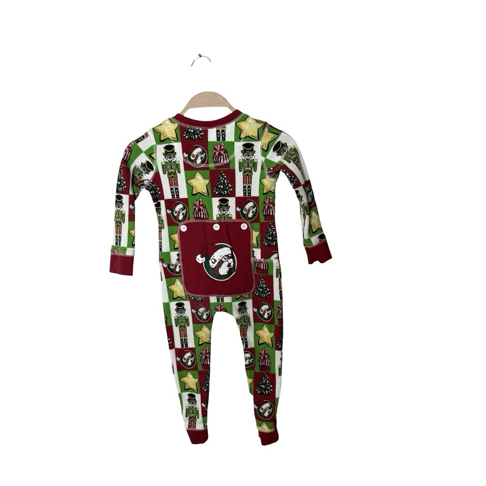 BUC-EES Beaver Christmas Nutcracker Waffle Knit Holiday Sleeper 5t - Picture 2 of 2